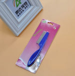Load image into Gallery viewer, Blue pet flea comb in retail packaging, fine tooth stainless steel grooming tool for dogs and cats, displayed near Aoda Pet branding.