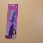 Load image into Gallery viewer, Purple stainless steel flea comb for pets in retail packaging, anti-flea grooming tool for dogs and cats, ergonomic design.