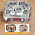 Load image into Gallery viewer, Square stainless steel slow feeding dog and cat bowl with non-slip base for healthy eating and anti-choke design
