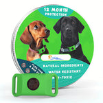 Load image into Gallery viewer, Green natural flea and tick pendant collar for dogs and cats, offering 12-month waterproof pest protection with essential oils.
