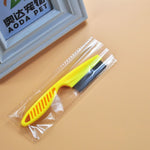 Load image into Gallery viewer, Yellow flea comb for pets in sealed plastic wrap, fine tooth stainless steel grooming tool for cats and dogs.