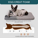 Load image into Gallery viewer, Orthopedic egg foam dog bed with raised edges, supportive design molds to pet’s body, increasing comfort and airflow for medium to large dogs.

