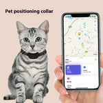 Load image into Gallery viewer, Gray tabby cat wearing a waterproof GPS pet tracker collar with a smartphone displaying the pet’s location on a map.
