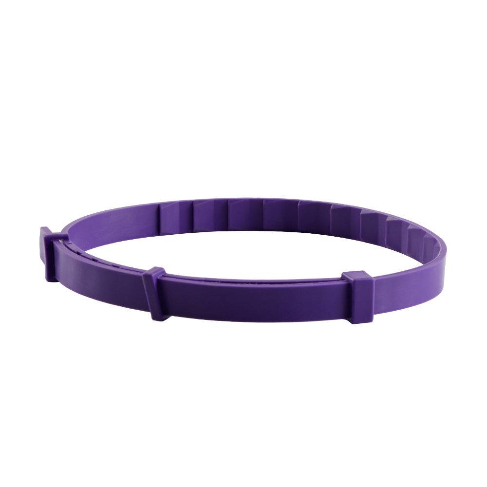 Purple waterproof adjustable silicone pet collar for dogs and cats. Offers anti-flea, tick, and mosquito protection with plant-based repellent.