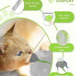 Load image into Gallery viewer, Cat playing with colorful battery-powered interactive toy mouse with elastic rope and strong spring features.
