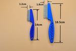 Load image into Gallery viewer, Blue stainless steel flea comb for pets shown in two sizes with measurements, ideal for removing fleas and tangles in dogs and cats.