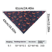 Halloween pet bandana with pumpkin and ghost print, triangle bib for dogs and cats, festive costume accessory
