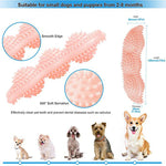 Load image into Gallery viewer, Pink teeth cleaning chew toy with soft serration for small puppies and dogs 2 to 8 months old
