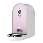 Smart Pet Feeder with WiFi, camera for remote monitoring, and automatic timed meal dispensing in sleek design