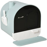 Load image into Gallery viewer, Enclosed cat litter box with lid, side scoop, tray, and splash-proof design for easy cleaning and odor control
