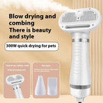 Load image into Gallery viewer, Pet air dryer with hot spray and comb attachment for quick, quiet drying and grooming of dogs and cats at 300W power.
