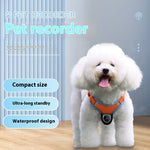 Load image into Gallery viewer, Fluffy white dog wearing an orange pet recorder collar with GPS, camera, waterproof design, and ultra-long standby features.
