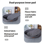 Load image into Gallery viewer, Gray four seasons pet bed with dual-purpose inner pad, fleece and waterproof oxford fabric, suitable for dogs and cats.
