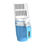 Load image into Gallery viewer, Wide cat litter scoop with self-cleaning bin attachment in blue and white for easy litter scooping and disposal
