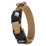 Load image into Gallery viewer, Tan dog collar with protective Airtag holder for secure pet tracking and durable comfort during outdoor activities
