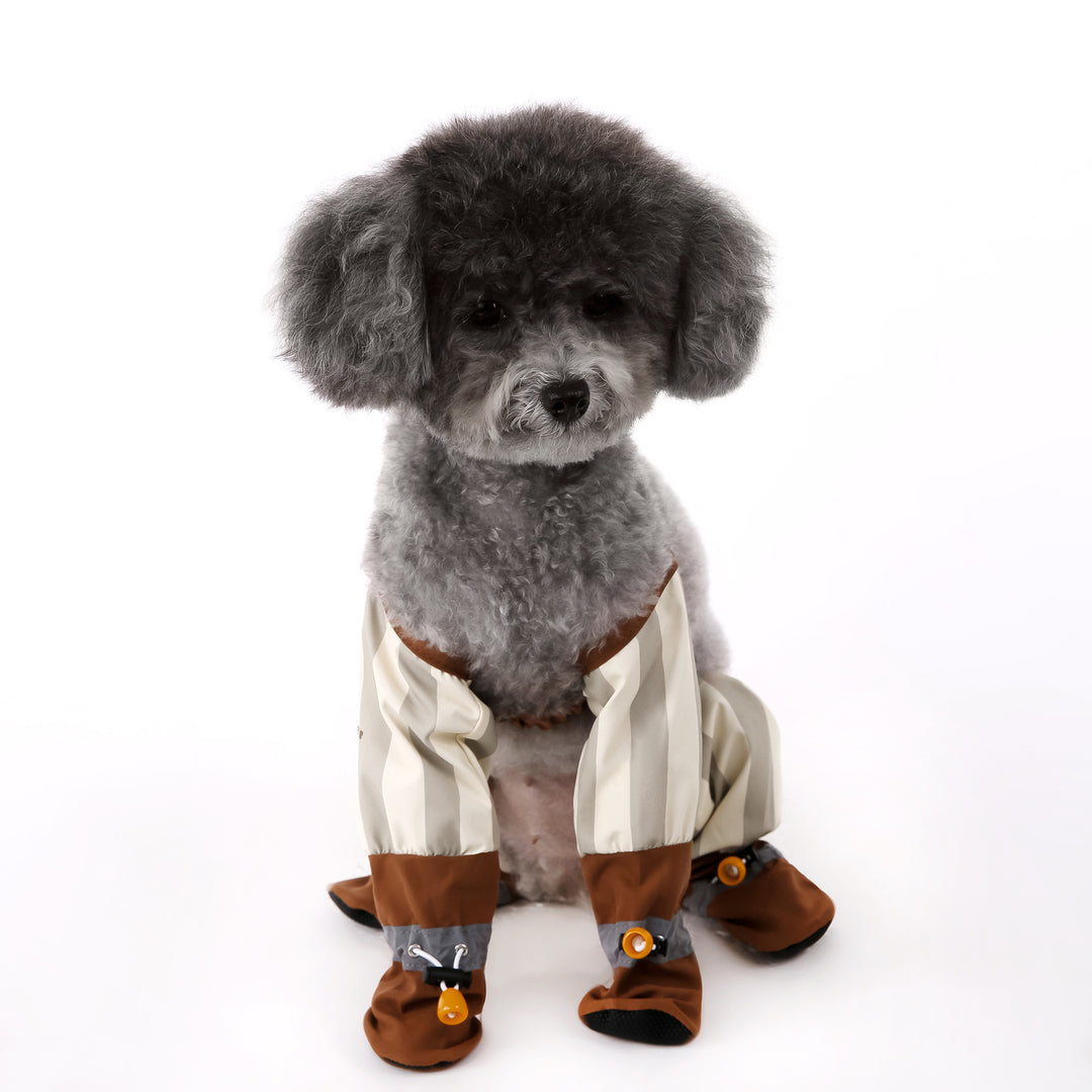 Autumn and Winter Dog Outing Dustproof Pants – Warm Striped Pet Clothes for Small and Medium Dogs | PonnPet