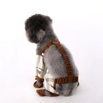 Load image into Gallery viewer, Brown Striped Dustproof Dog Pants – Warm Pet Clothing for Cold Weather
