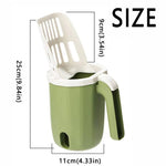 Load image into Gallery viewer, Size chart of green integrated cat litter scoop and bin showing dimensions of 25cm height and 11cm width for space-saving litter care.
