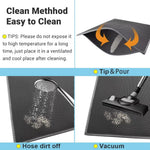 Load image into Gallery viewer, Instructions for cleaning a mat with shower, hose, and vacuum cleaning shown.