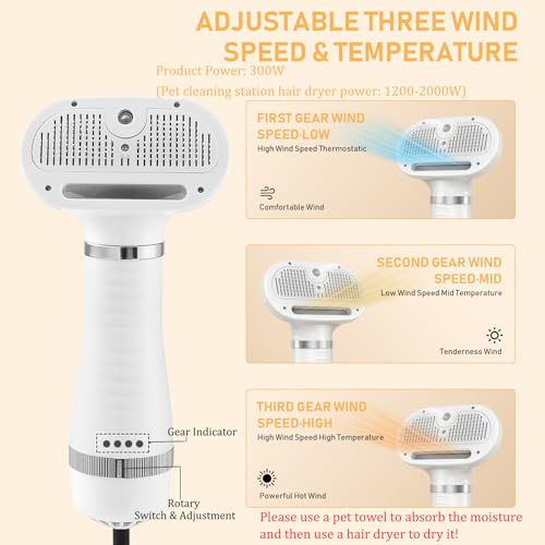 Cat grooming air dryer – safe fast hot spray pet blower | PotnPet