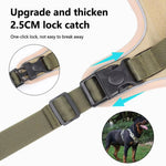 Load image into Gallery viewer, Close-up of a durable 2.5CM lock catch on an army dog harness designed for large dogs with secure adjustable straps.
