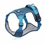 Load image into Gallery viewer, Blue adjustable reflective dog harness vest designed for large dogs with durable straps and secure buckles

