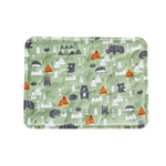 Load image into Gallery viewer, Green cooling dog mat with ice gel filling featuring forest animals and mountain patterns for summer pet comfort
