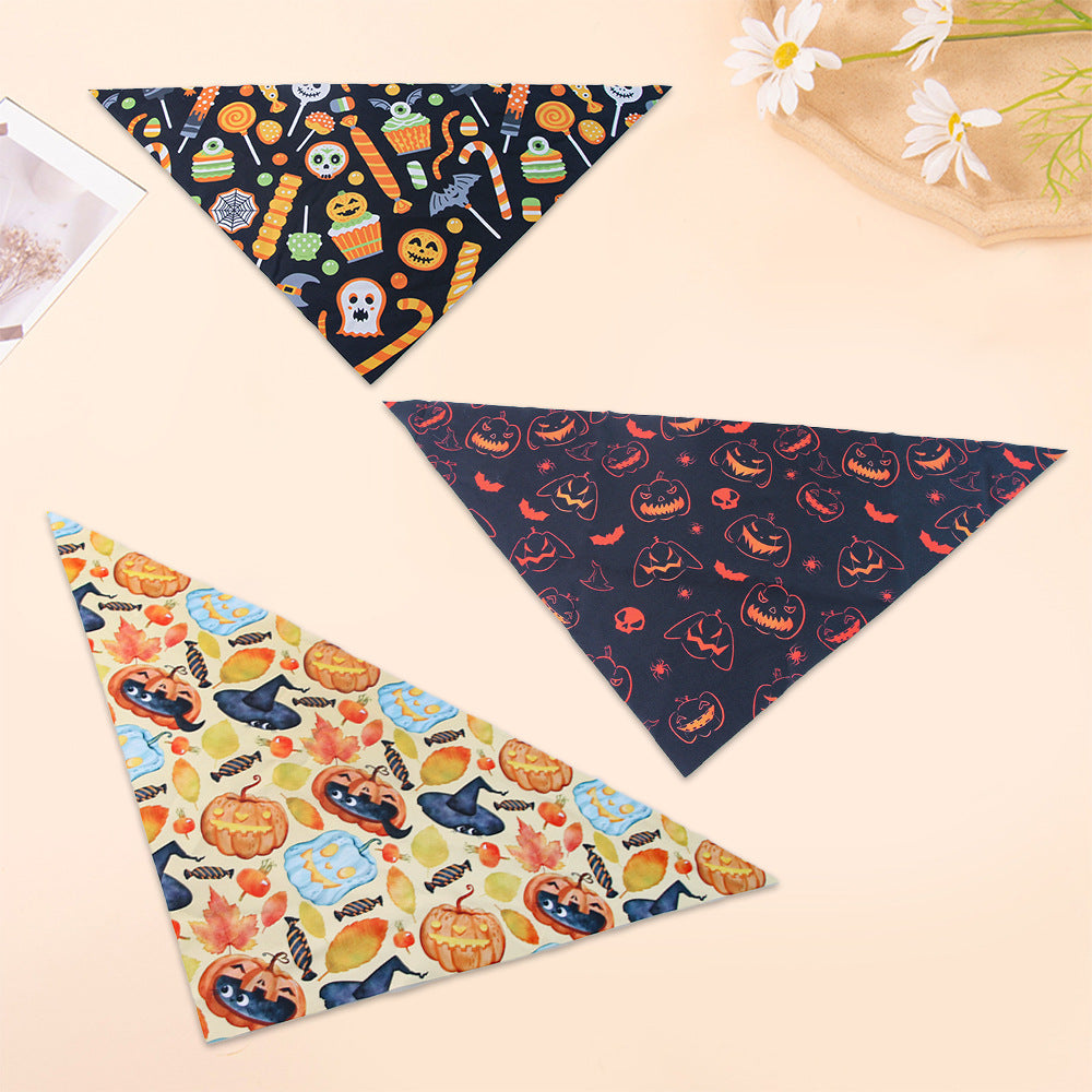 Halloween Printed Pet Triangle Bib for Dogs & Cats