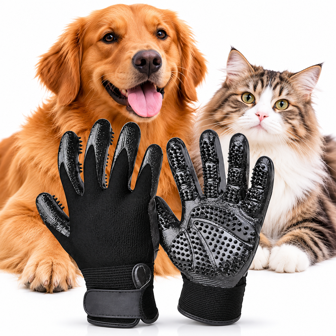 Pet Grooming Glove for Dogs, Cats – Massage, Shedding & Hair Removal Glove, Bath & Grooming Brush, Lightweight & Flexible