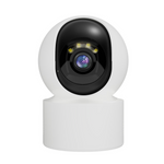Load image into Gallery viewer, WiFi pet camera with indoor HD video, night vision, and a sleek white and black design for monitoring pets remotely
