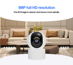 Load image into Gallery viewer, WiFi pet camera showing 5MP full HD resolution for clearer indoor monitoring with night vision feature.
