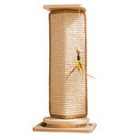 Load image into Gallery viewer, Durable corner cat scratch board with natural sisal and hanging feather toy, wall-friendly design for cats to play and scratch.
