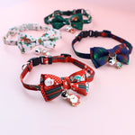 Load image into Gallery viewer, Set of adjustable Christmas pet collars with festive bow ties and holiday-themed charms for dogs and cats
