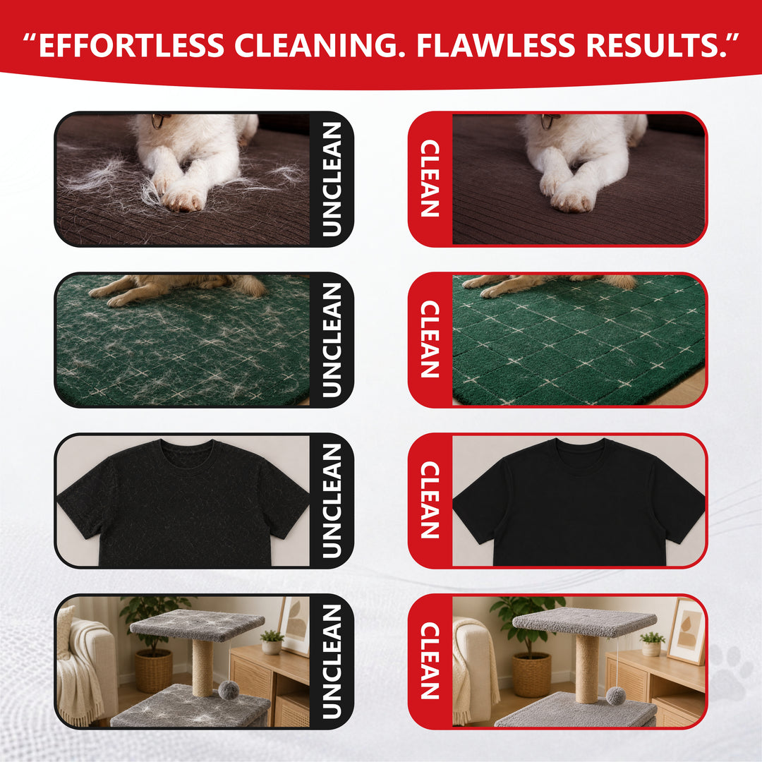 Pet Hair Remover Glove for Dogs & Cats, Electrostatic Reusable Grooming Glove, 5 Finger Deshedding Brush, Dog & Cat Hair Remover Tool for Furniture, Couch, Carpet, Car Seat & Clothes
