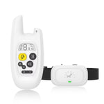Load image into Gallery viewer, White remote dog training collar with anti-bark shock correction and adjustable vibration settings on white background
