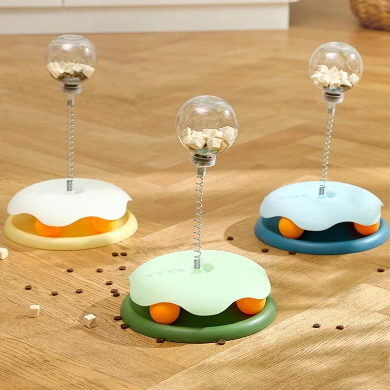 Cat Toy & Feeder Set – Turntable Ball + Self-Entertaining Play Kit Ather Craft LLC