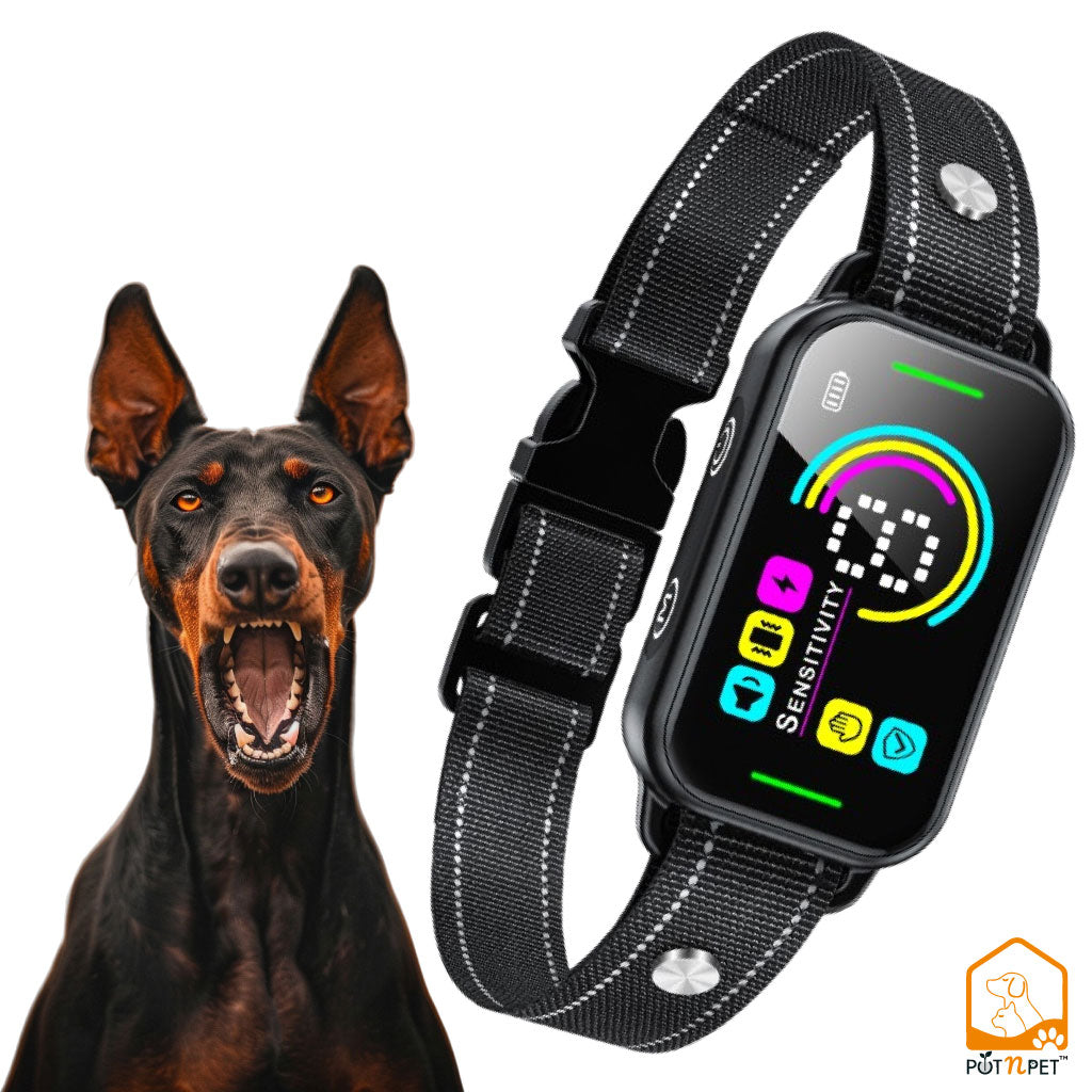 Smart Bark Collar - Rechargeable Anti Barking Training Collar with 8 Adjustable Sensitivity, Beep & Shock for Large, Medium & Small Dogs
