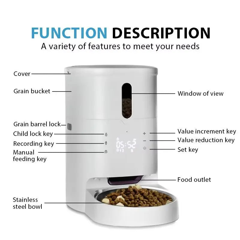 3L Smart Wi-Fi Pet Feeder – Auto Cat & Dog Food Dispenser Ather Craft LLC