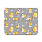 Load image into Gallery viewer, Cooling dog mat with cute corgi dog patterns and snowflakes on a gray ice gel summer pet bed background
