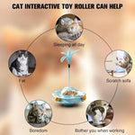 Load image into Gallery viewer, Interactive cat toy roller with turntable feather for dental health and keeping cats active and entertained.
