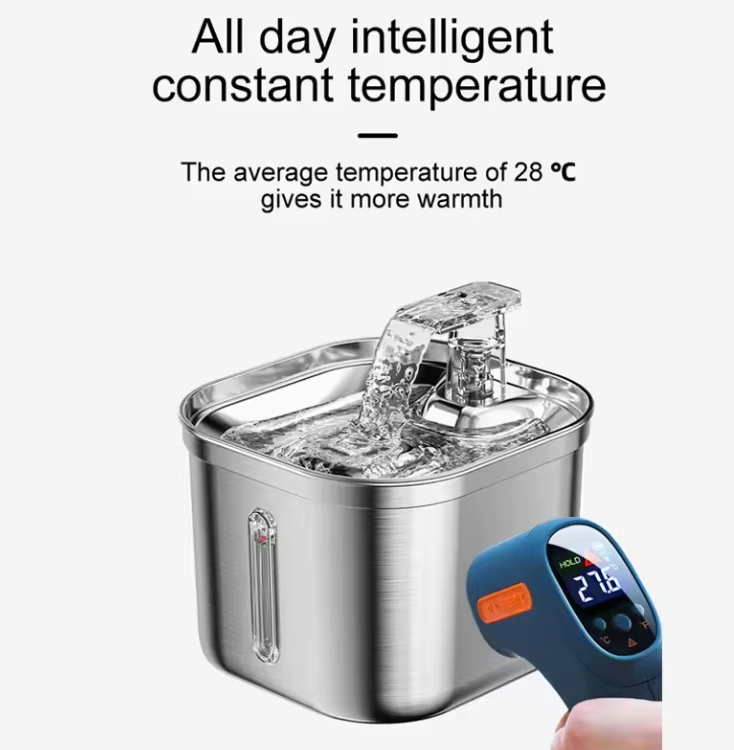 POT N PET™ Wireless Induction Stainless Steel Pet Water Dispenser – Automatic Smart Water Fountain for Cats & Dogs