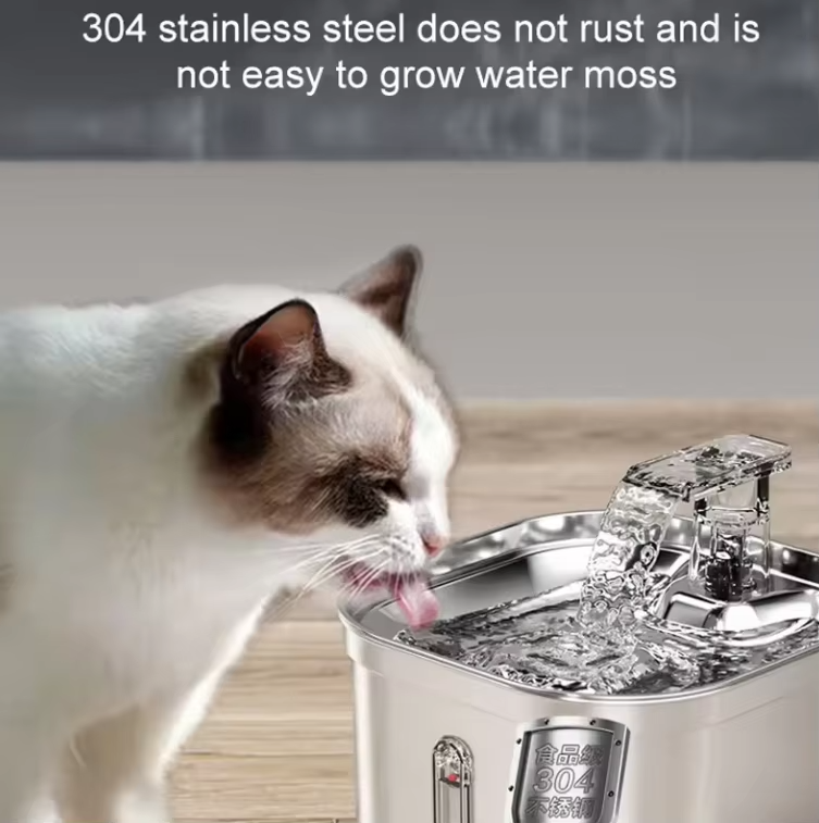 POT N PET™ Wireless Induction Stainless Steel Pet Water Dispenser – Automatic Smart Water Fountain for Cats & Dogs
