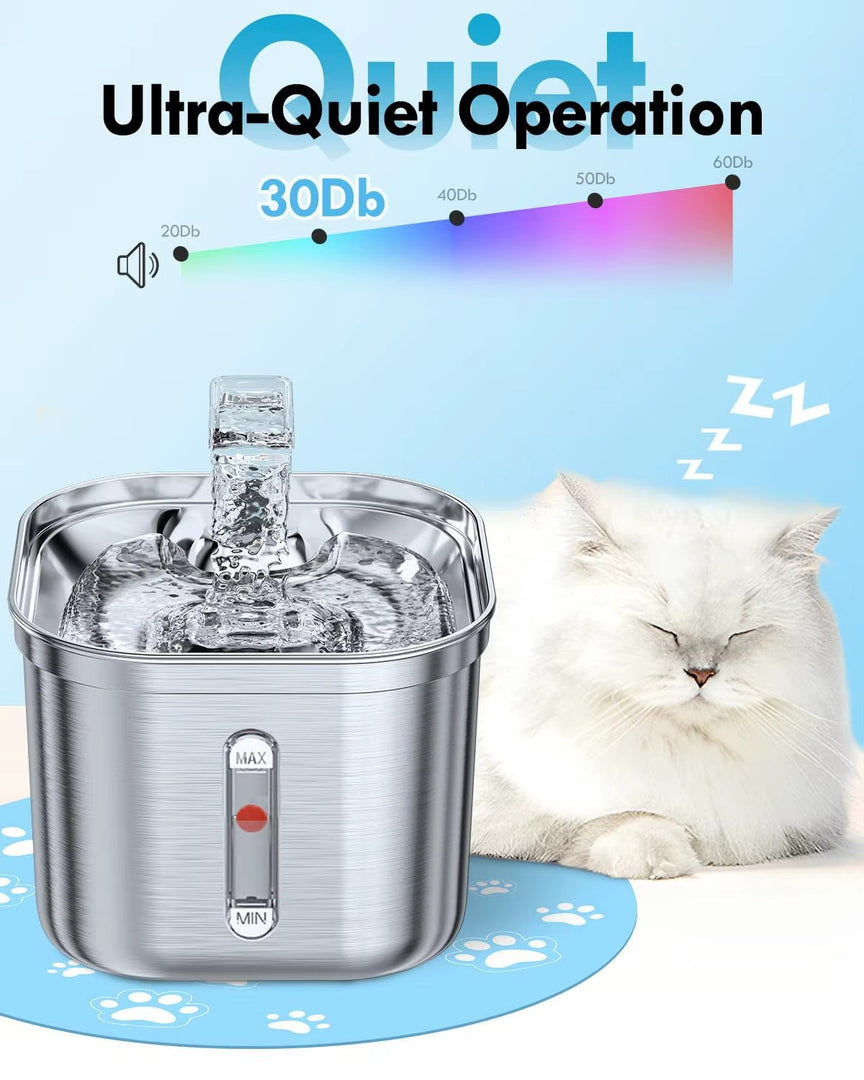 POT N PET™ Wireless Induction Stainless Steel Pet Water Dispenser – Automatic Smart Water Fountain for Cats & Dogs