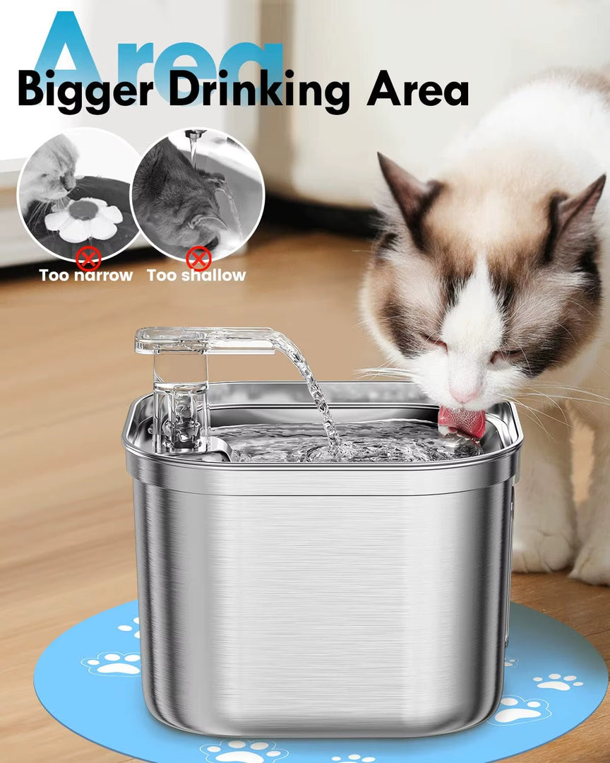POT N PET™ Wireless Induction Stainless Steel Pet Water Dispenser – Automatic Smart Water Fountain for Cats & Dogs