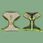 Load image into Gallery viewer, Lightweight breathable dog harness with adjustable straps and avocado pattern, suitable for small to large dogs.
