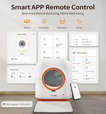 Load image into Gallery viewer, 60L smart automatic cat litter box with app control, multi-cat tracking, deodorizing, and UV sterilization features
