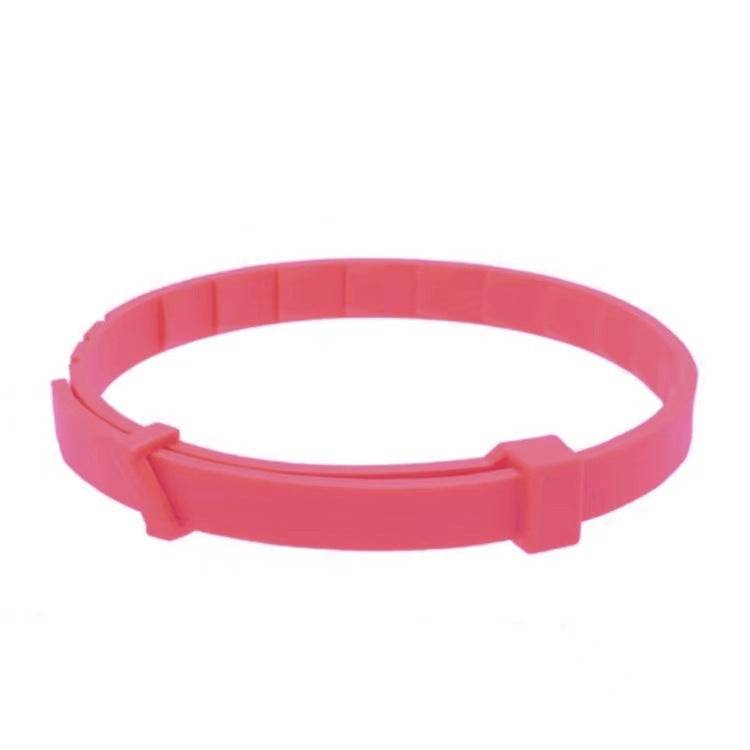 Pet Anti-Flea & Tick Collar for Dogs & Cats in pink silicone, waterproof and adjustable for long-lasting pest protection. Ideal for flea, tick, and mosquito control.