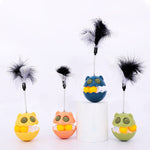 Load image into Gallery viewer, Set of colorful rotating feather cat toys with catnip and track ball for interactive play and exercise.
