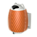 Load image into Gallery viewer, Automatic smart cat massager and pet hair brush with soft orange bristles and cat-shaped design for grooming cats.

