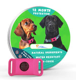 Load image into Gallery viewer, Pink waterproof flea collar pendant with 12-month protection for dogs and cats, made from non-toxic, natural ingredients.
